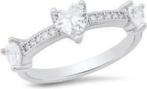 HMY Jewelry Simulated Diamond Heart Pavé Ring in Silver at Nordstrom Rack, Size 9