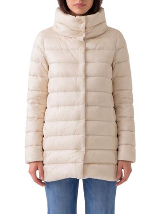 Herno White Quilted Turtle Neck Jacket