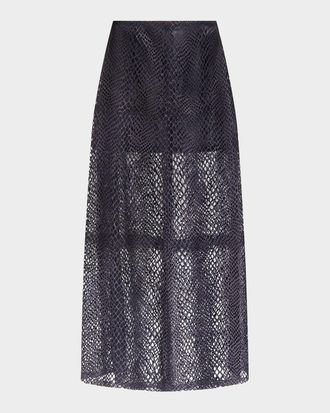 TWP Leather A-Line Midi Skirt