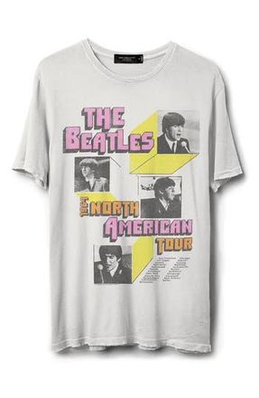 Junk Food The Beatles North American Tour Graphic T-Shirt in Vintage White at Nordstrom Rack, Size X-Small