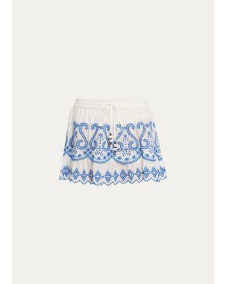 Ramy Brook Judith Embroidered Mini Skirt
