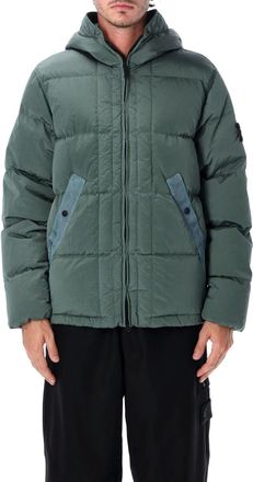 Stone Island Green Hooded Down Jacket