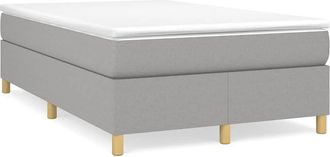 vidaXL Vidaxl - Cama Box Spring Con Colch&oacute;n Tela Gris Claro 120x190 Cm