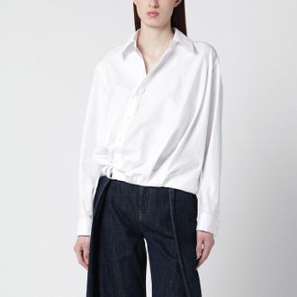 Loewe White draped cotton shirt
