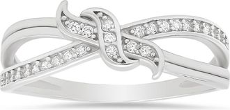 Queen Jewels Sterling Silver CZ Love Knot Ring at Nordstrom Rack, Size 10