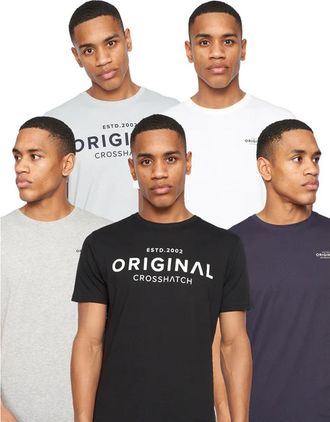 Crosshatch Heren Wester T-Shirt (5-pack) (Veelkleurig)