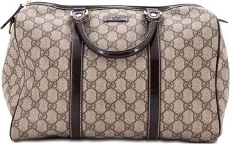 Gucci Joy Boston Bag medium tas met GG gecoat canvas - Bruin