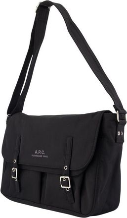 A.P.C. Mens Messenger Archive Crossbody Bag Black Synthetic