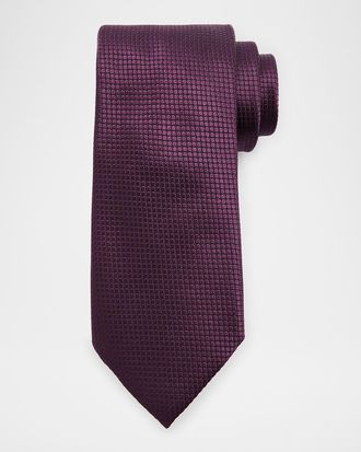 Ermenegildo Zegna Men & apos;s Micro-Geometric Jacquard Silk Tie
