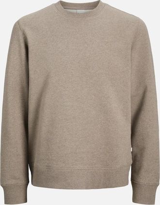Jack & Jones Mens Jack & Jones Clogan Crew Neck Sweatshirt - Brindle Melange - Tan - Size: 42