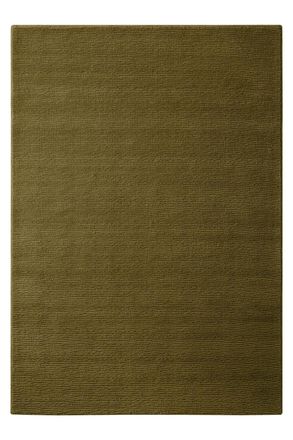 Wecon Home Alfombra de lana con relieve verde oliva oscuro 200x300