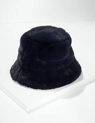 Talbots Faux Fur Bucket Hat - Blue - 001 Talbots