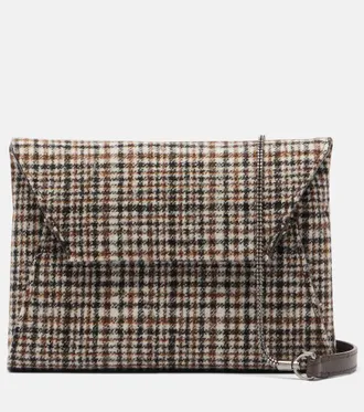 Brunello Cucinelli Monili Mini plaid clutch