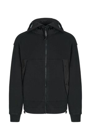 C.P. Company DIAGONAL RAISED BOXY HOODED TOP Size: XL, colour: BLACK