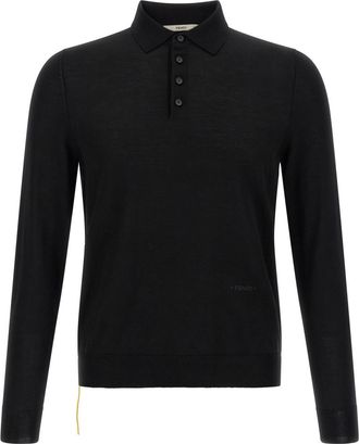 Fendi Black Full Sleeves Polo