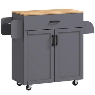 HOMCOM Isla de cocina 105x36x85 cm gris
