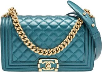 Chanel Pre-owned Boy Flap Bag - Dames - Vintage Schoudertas - Groen - ONE Size - Leer - Vintage