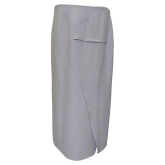 Roland Mouret Abrams Folded Midi Skirt in Purple Polyester