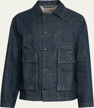 Christophe Lemaire Mens Boxy Fit Denim Jacket