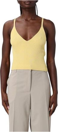 A|X Armani Exchange Viscose gebreide top - Dames - Tops - Geel - Maat: M Viscose
