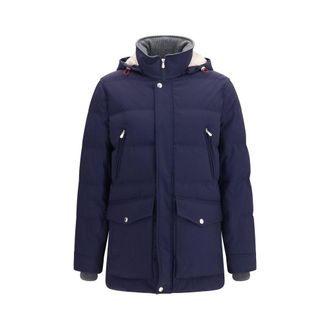 Brunello Cucinelli Blue Goose Down Full-Length Mens Jacket