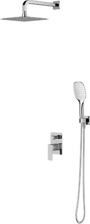 Omnires Omnires Parma - Conjunto De Ducha Con Grifo Empotrado, Con Cuerpo, 25x25 Cm, 3 Chorros, Cromado Syspm10cr