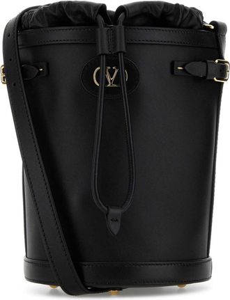 Valentino Garavani Black Logo Small Bucket Bag