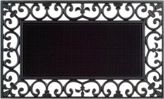 Imports Decor Decorative Rubber Door Mat with Stud Center - Non-Slip Outdoor Entryway Mat for Patio, Porch & Garden