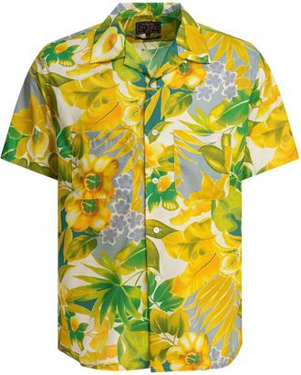 Beams Plus Camicia a fiori con tasca - Giallo