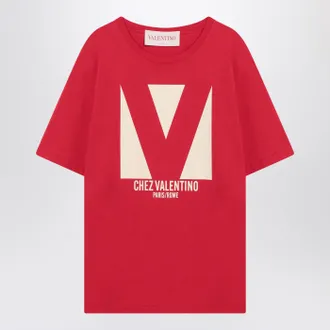 ストライプ コットン リネン Chez Valentino Tシャツ Valentino LONG-SLEEVED COTTON T-SHIRT WITH CHEZ VALENTINO