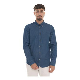 HUGO BOSS Hugo, Denim Shirts, male, Blue, Size: M H-Roan-Bd Jeans shirt