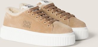 Miu Miu Suede and shearling sneakers