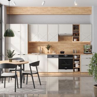 Vicco Mueble De Cocina Fame-line, Gris/beige/roble Dorado, 355 Cm, Et Antracita, Vicco