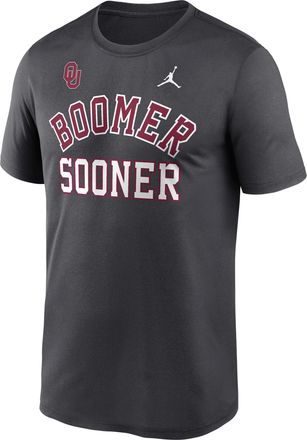 Nike Jordan Mens Oklahoma Primetime Arch Mantra Legend Jordan Dri-FIT College T-Shirt in Grey | NKGK06FOKN-7XS