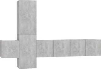 vidaXL Set De Muebles De Sal&oacute;n 5 Pzas Madera Ingenier&iacute;a Gris Hormig&oacute;n Vidaxl