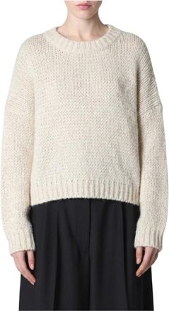 Roberto Collina Girocollo ML - Knitwear - Mujer - Beige - M