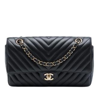 Chanel Pre-owned Vintage Flap Shoulder Bag - Dames - Pre-owned - Zwart - Maat: ONE Size Leer