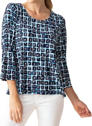 Habitat Travel Cubism Pleat Sleeve Top In Navy