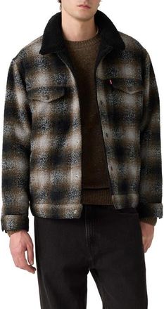 Levi's Plaid Cotton Twill Trucker Jacket in James Plaid Paloma at Nordstrom, Size Xx-Large
