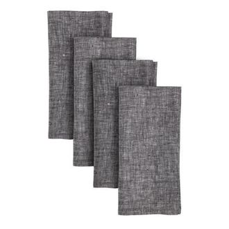 Solino Home Linen Dinner Napkins Set of 4, 20 x 20 Inch for Dining Table, Holiday and Everyday Table Decor - Athena in Chambray Black at Nordstrom