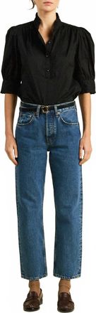 Trovata Noah Puff Sleeves Blouse In Black