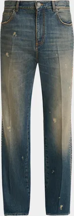 Amiri Men & apos;s MA Fit Star Studded-Trim Jeans
