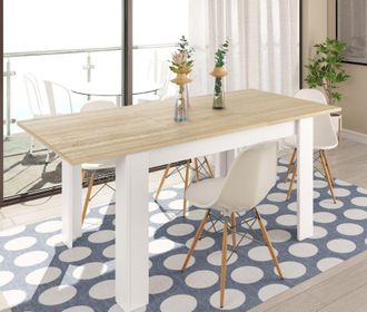 For&eacute;s Mesa Comedor Extensible Kendra Blanco Y Roble