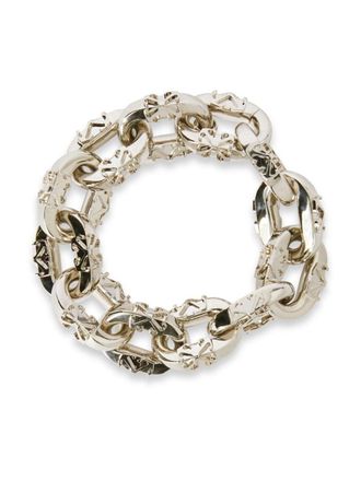 Off-white Schakelarmband met plakkaat - Zilver
