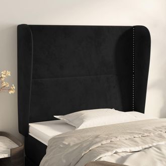 vidaXL Cabecero Con Orejas De Terciopelo Negro 103x23x118/128 Cm Vidaxl