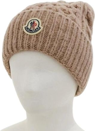 Moncler Pre-owned Accessories, male, Beige, Size: ONE SIZE Pre-owned Wool Knit Cap