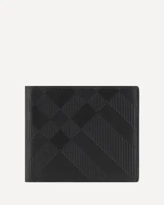 Burberry Leather Check Wallet Male UNI