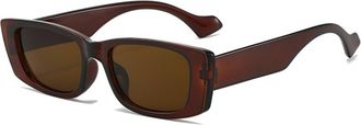 Generic Fashion Small Frame Mens And Womens Polarized Driving Sunglasses Outdoor Vacation Sports(Brown)