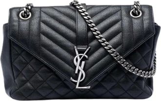 Saint Laurent Pre-owned Shoulder Bags, female, Black, Size: ONE SIZE Pre-owned Quilted Shoulder Bag