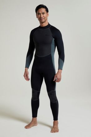Mountain Warehouse Mens Full Length Neoprene Wetsuit with Easy Glide Zip Swimwear Charcoal - Size Medium/Large